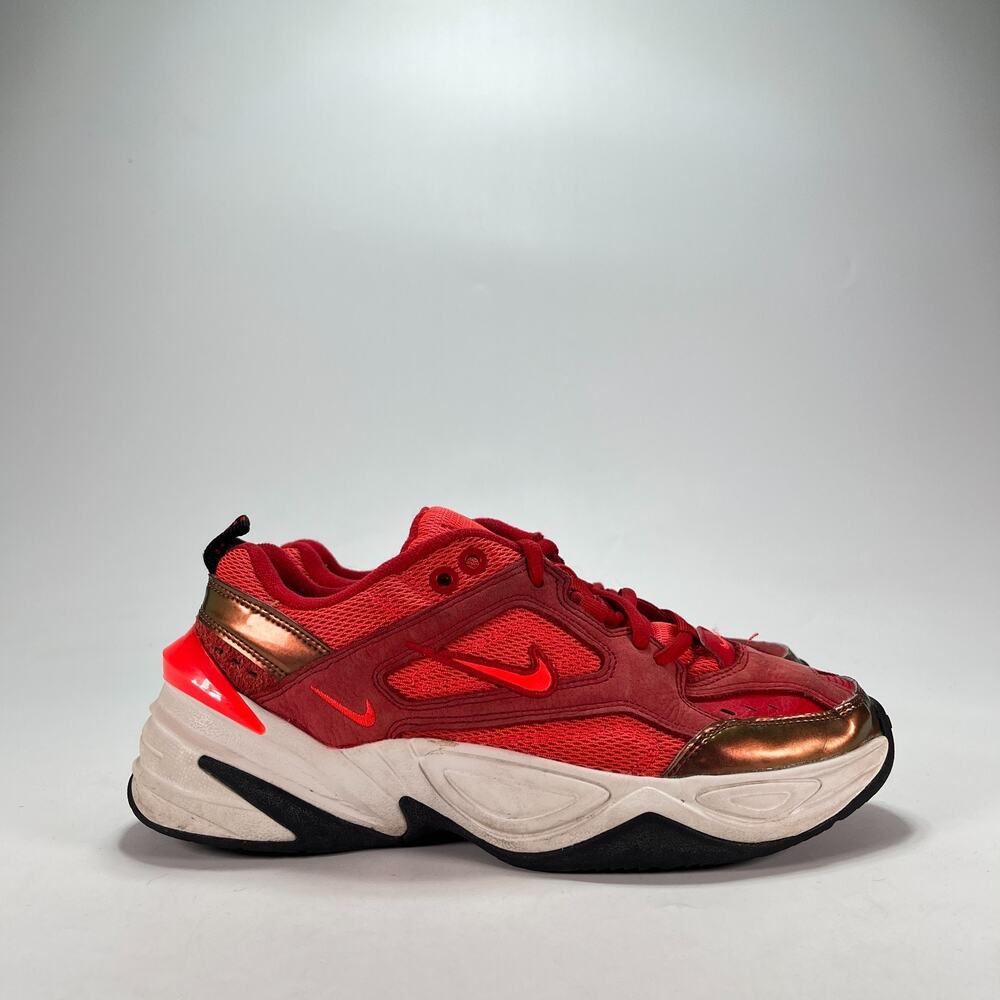 Nike M2K Tekno Red Bright Crimson Chunky Sneakers AV7030-600 Women's Size 7.5